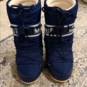 Moon Boot Blue and White Winter Footwear